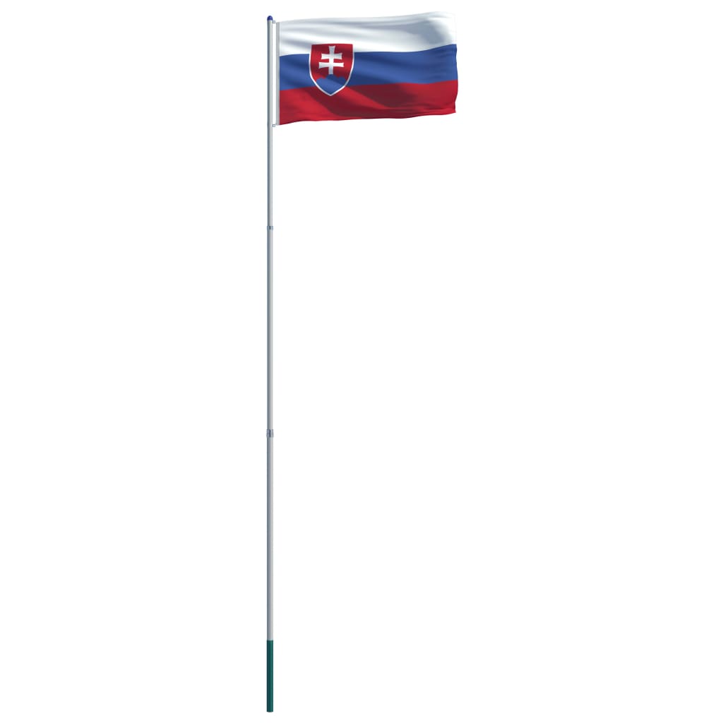 vidaXL Slovakijos vėliava su stiebu, aliuminis, 6m