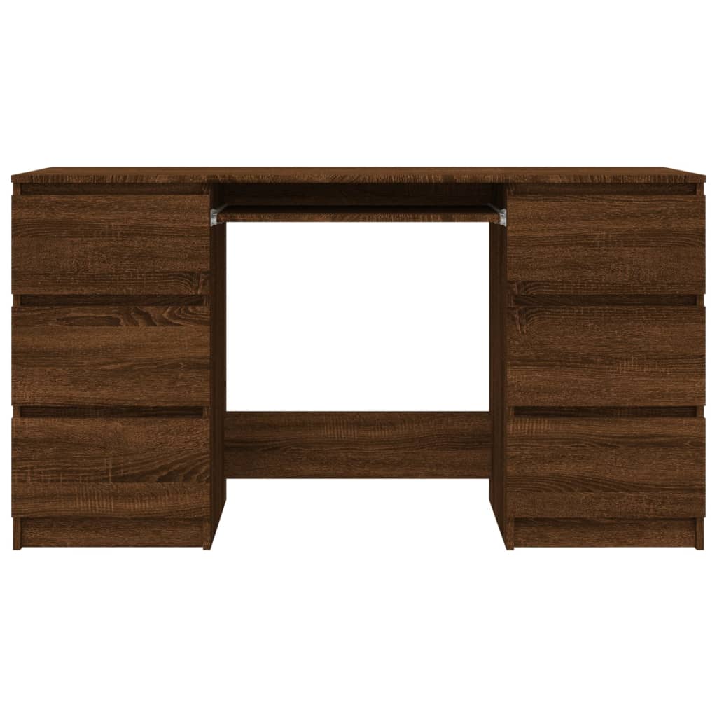 vidaXL Rašomasis stalas, rudas ąžuolo, 140x50x77cm, apdirbta mediena