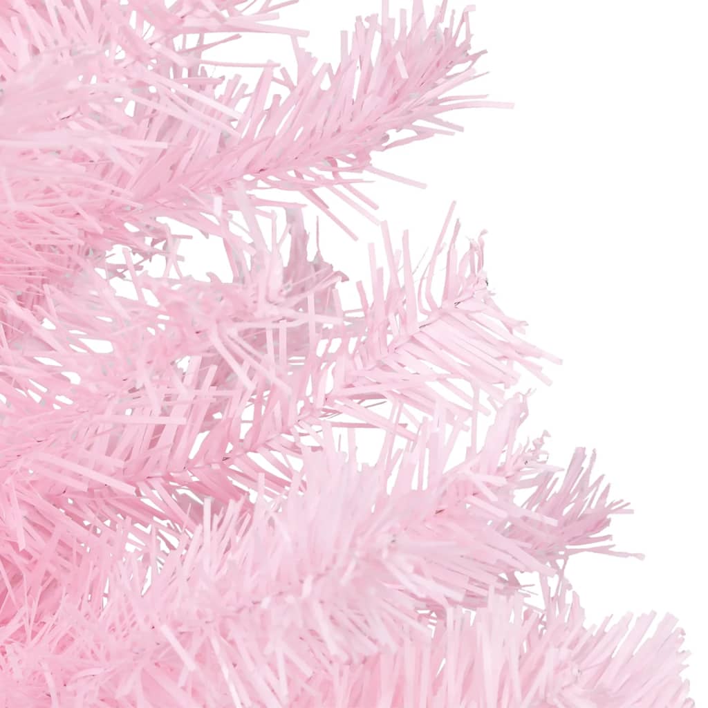 vidaXL Dirbtinė Kalėdų eglutė su žaisliukais, rožinė, 120cm, PVC