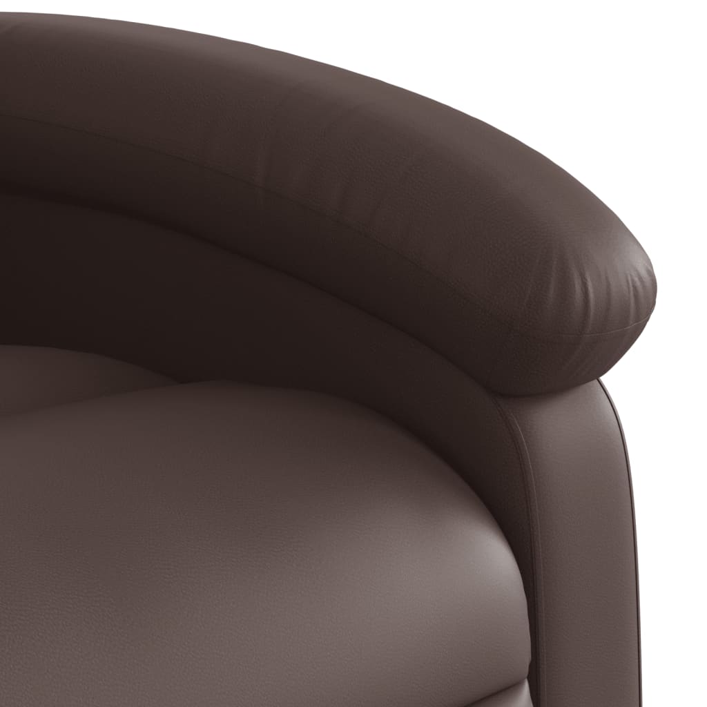 vidaXL Atsistojantis masažinis krėslas, rudas, dirbtinė oda
