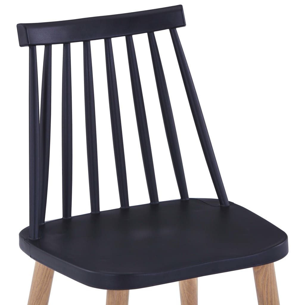 vidaXL Valgomojo kėdės, 4vnt., juodos spalvos, plastikas