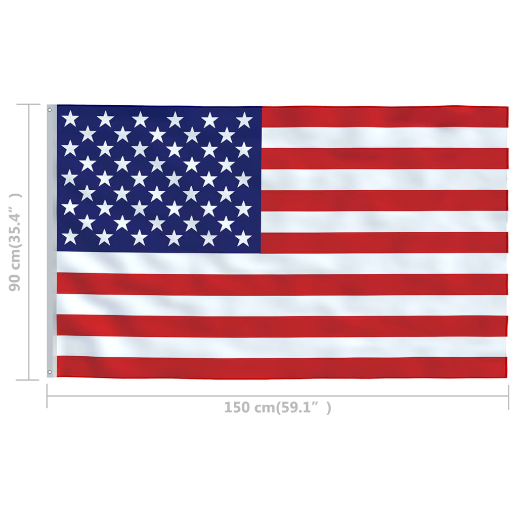 vidaXL JAV vėliava, 90x150cm