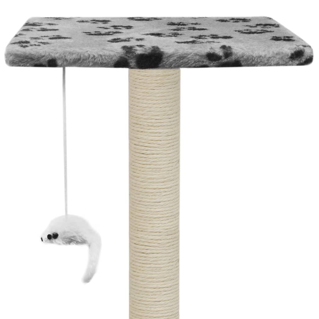 vidaXL Draskyklė katėms su stovu iš sizalio, 95cm, pilkos sp. pėdut.