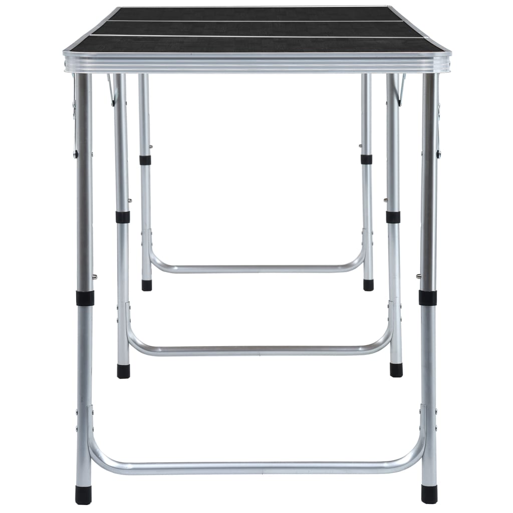 vidaXL Sulankstomas stovyklavimo stalas, pilkas, 180x60cm, aliuminis