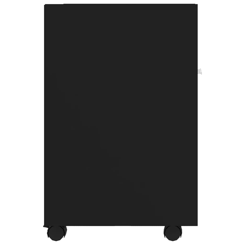 vidaXL Šoninė spintelė su ratukais, juodos spalvos, 33x38x60cm, MDP