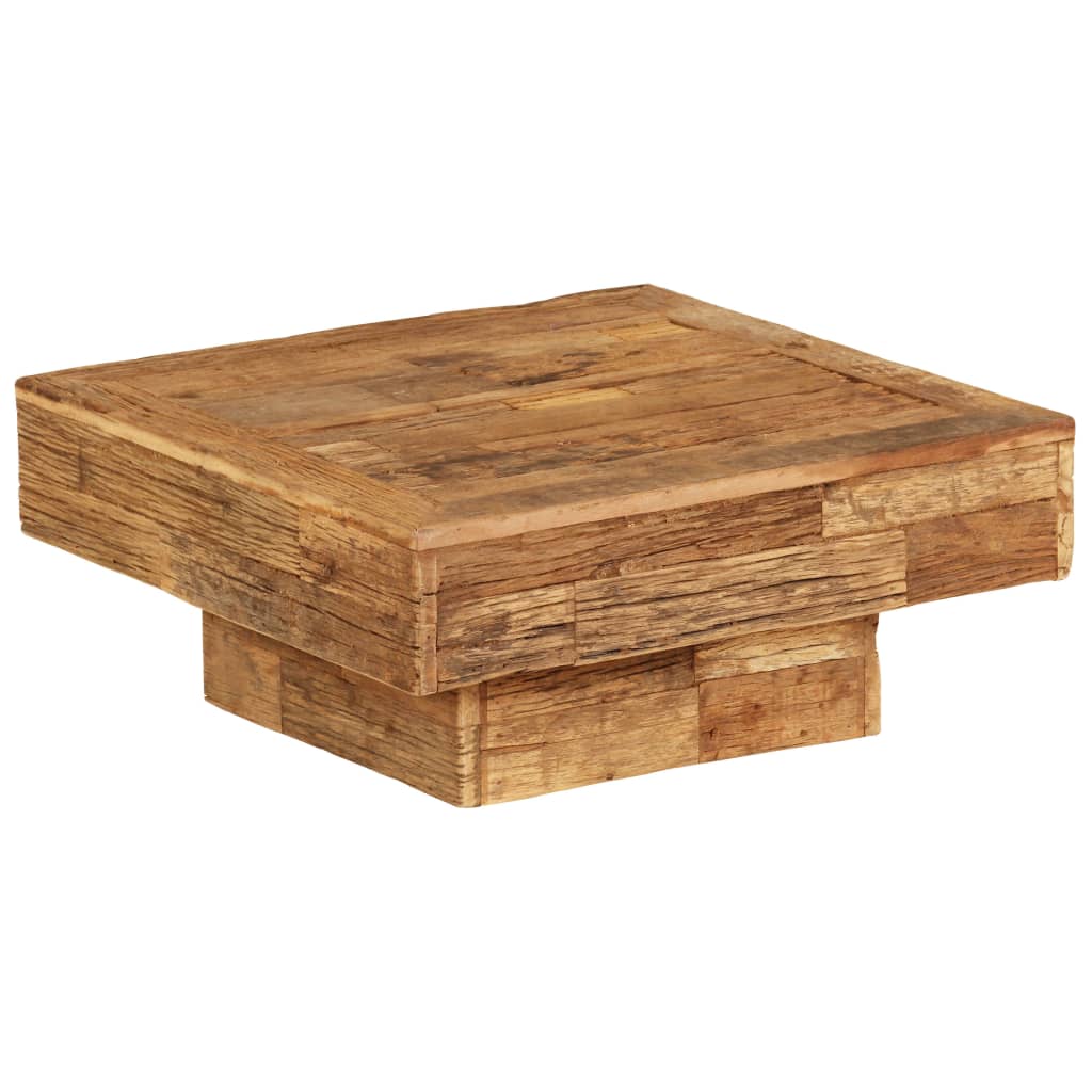vidaXL Kavos staliukas, 70x70x30cm, perdirbtos medienos masyvas