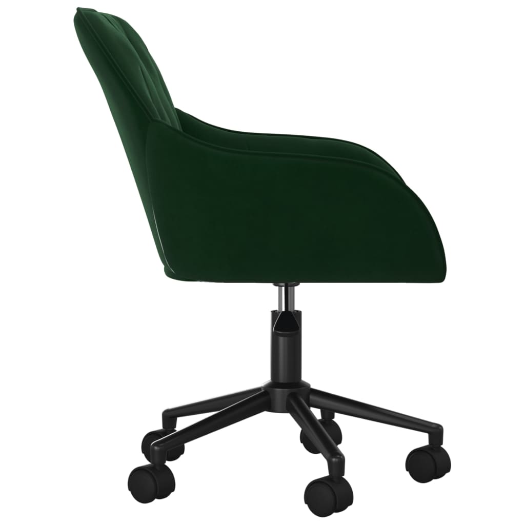 vidaXL Pasukama biuro kėdė, tamsiai žalios spalvos, aksomas
