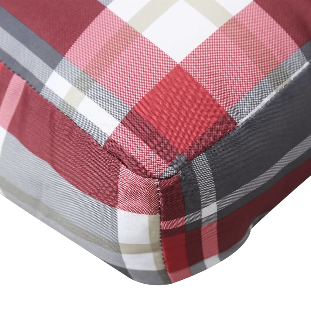 vidaXL Paletės pagalvėlė, raudona, 58x58x10cm, audinys, languota