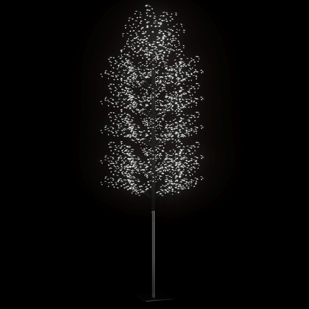 vidaXL Kalėdinis medis su LED lemputėmis, 500cm, su vyšnių žiedais