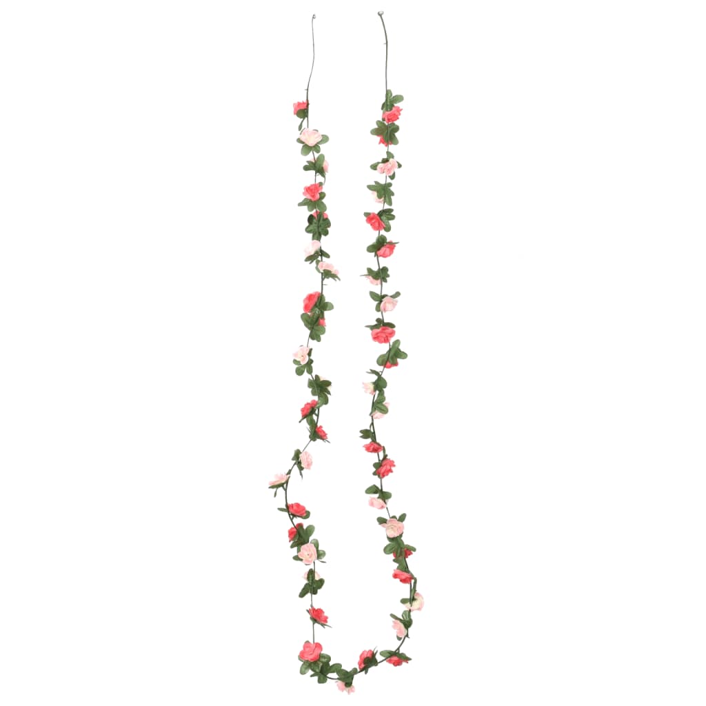 vidaXL Dirbtinių gėlių girliandos, 6vnt., pavasario rožių, 250cm