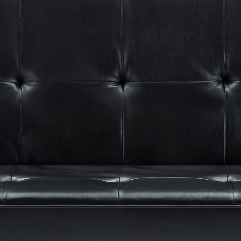 vidaXL Sofa-lova, dirbtinė oda, juoda