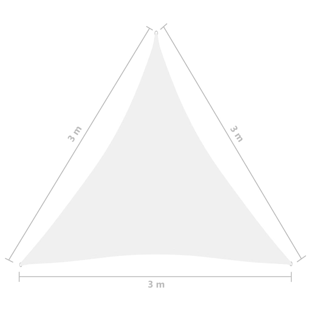 vidaXL Uždanga nuo saulės, balta, 3x3x3m, oksfordo audinys, trikampė