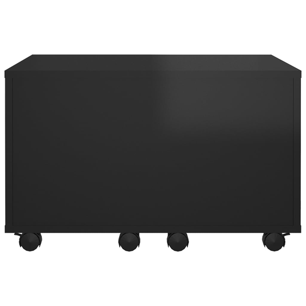 vidaXL Kavos staliukas, juodos spalvos, 60x60x38cm, MDP, blizgus