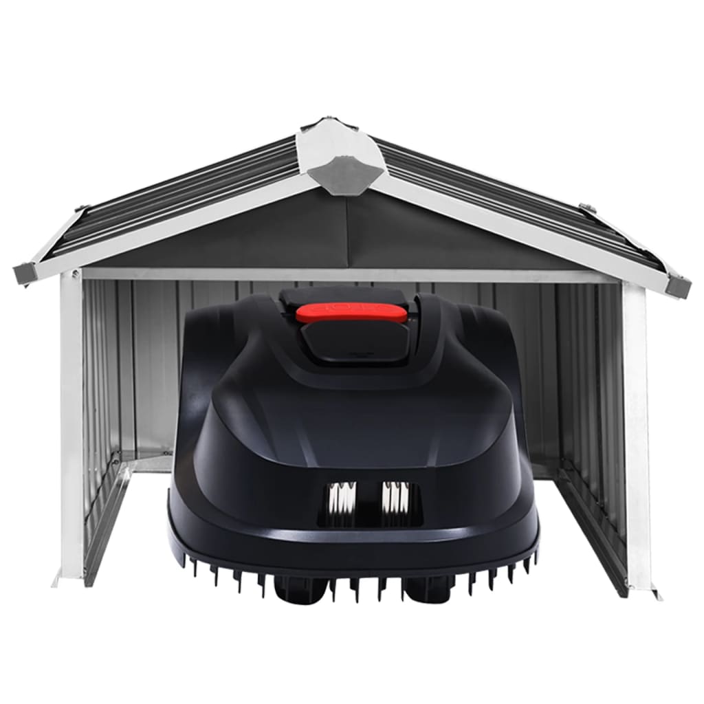 vidaXL Sodo roboto vejapjovės garažas, antracito, 92x97x63cm, plienas