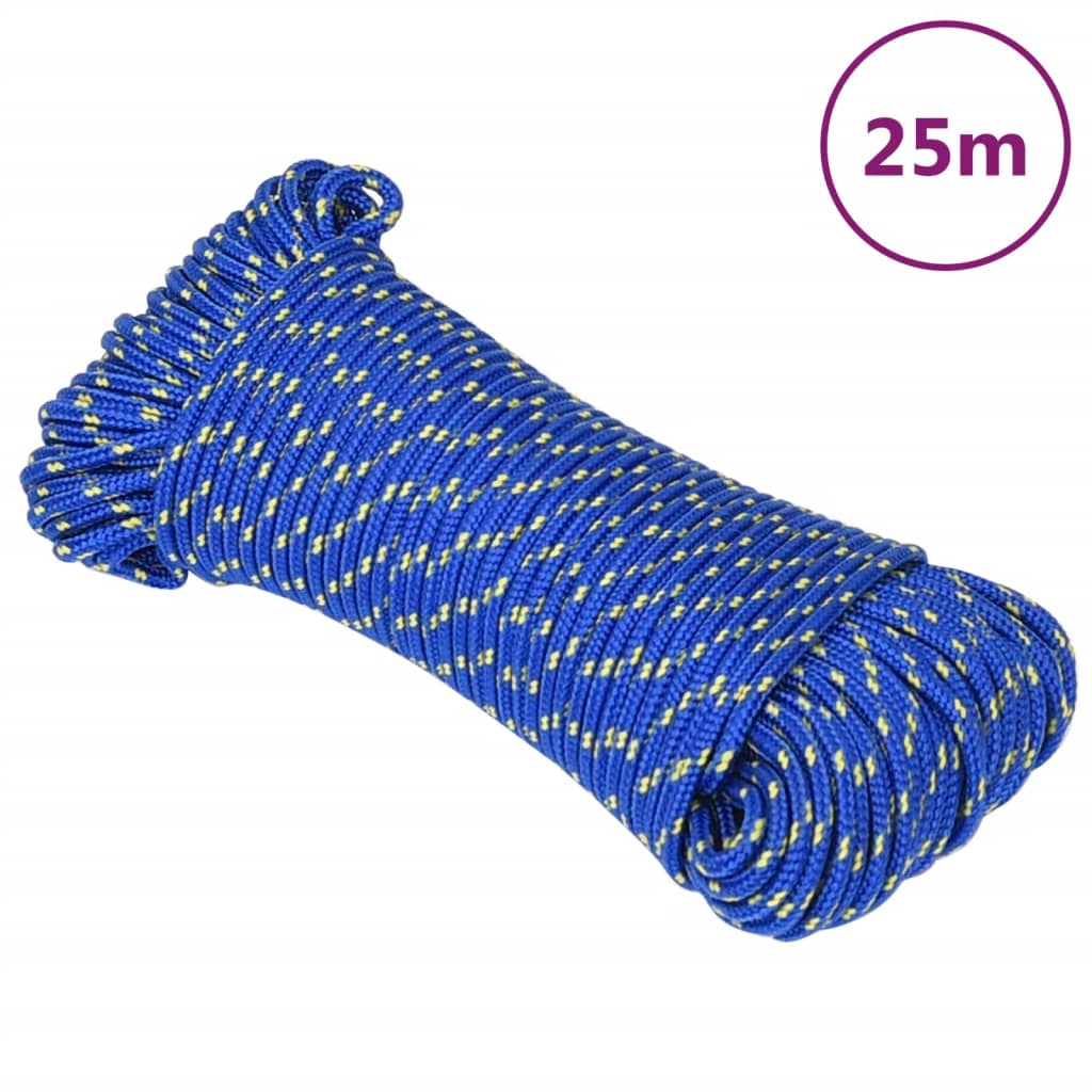 vidaXL Valties virvė, mėlynos spalvos, 5mm, 25m, polipropilenas