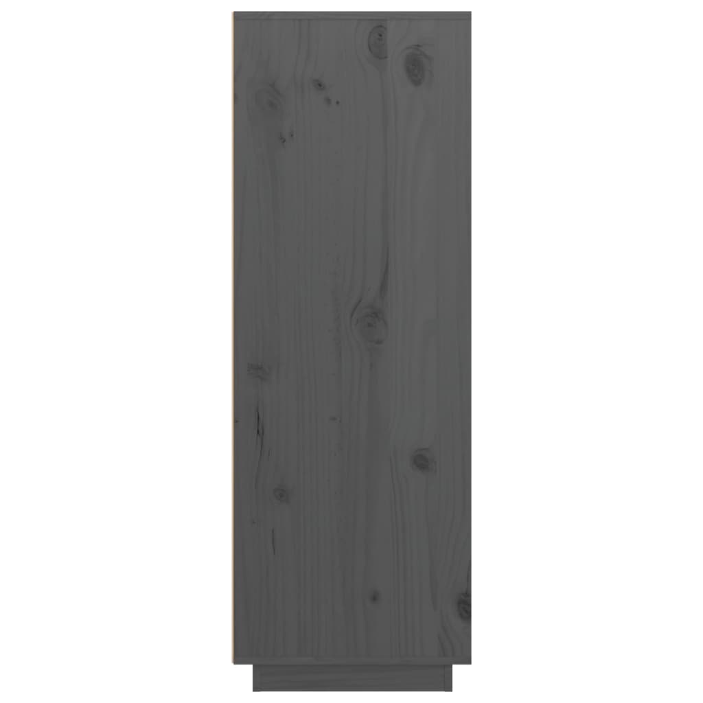 vidaXL Komoda, pilka, 89x40x116,5cm, pušies medienos masyvas