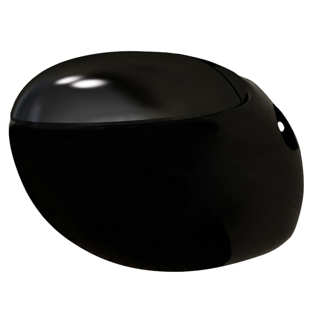vidaXL Pakabinamas klozetas su bakeliu, keramika, juodas