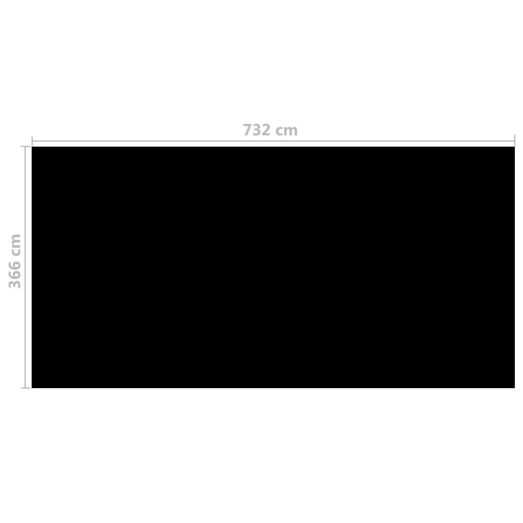 vidaXL Baseino uždangalas, juodos spalvos, 732x366cm, PE