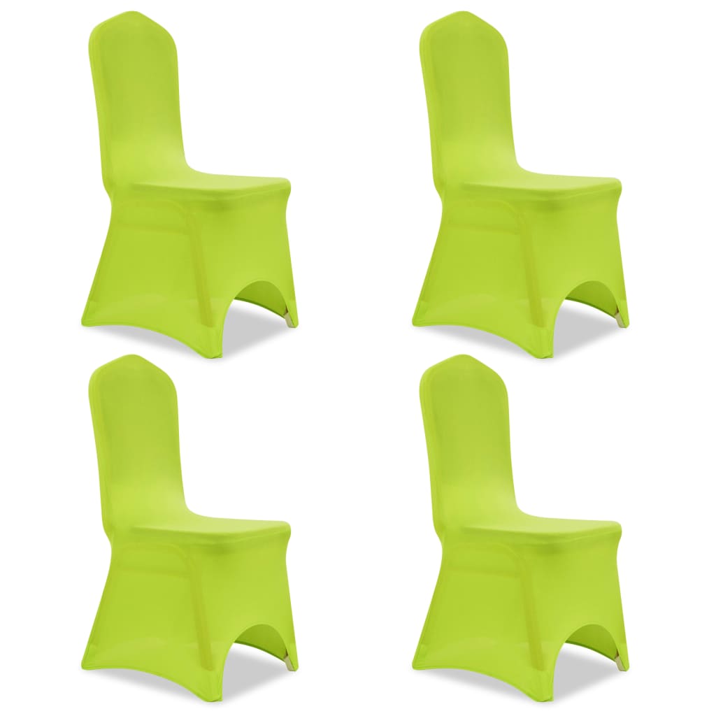 vidaXL Tamprūs užvalkalai kėdėms, 4 vnt., Žalios spalvos