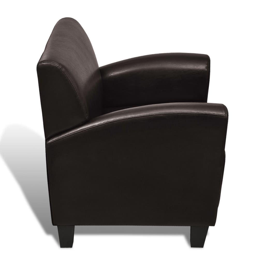 vidaXL Sofa-kėdė, tamsiai ruda, dirbtinė oda