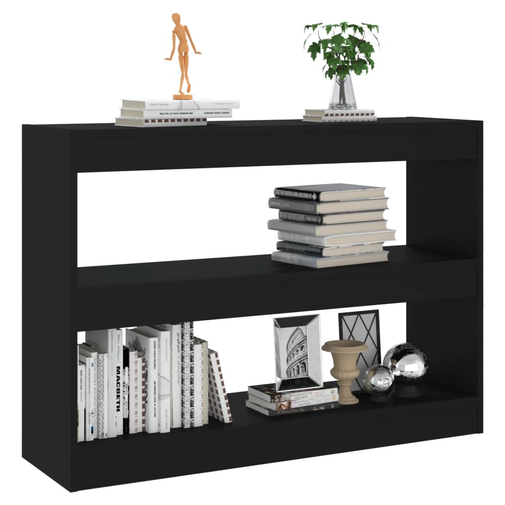 vidaXL Spintelė knygoms/kambario pertvara, juoda, 100x30x72cm