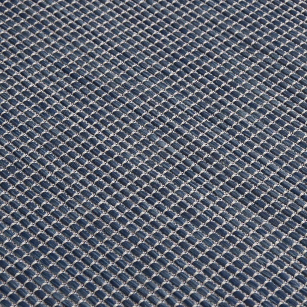 vidaXL Lauko kilimėlis, mėlynos spalvos, 140x200cm, plokščio pynimo