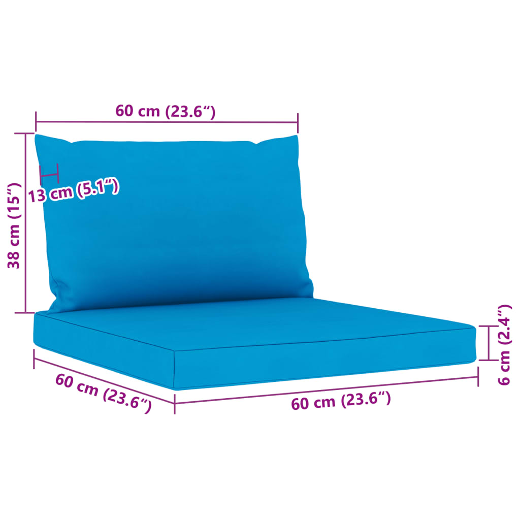 vidaXL Sodo komplektas su šviesiai mėlynomis pagalvėlėmis, 5 dalių
