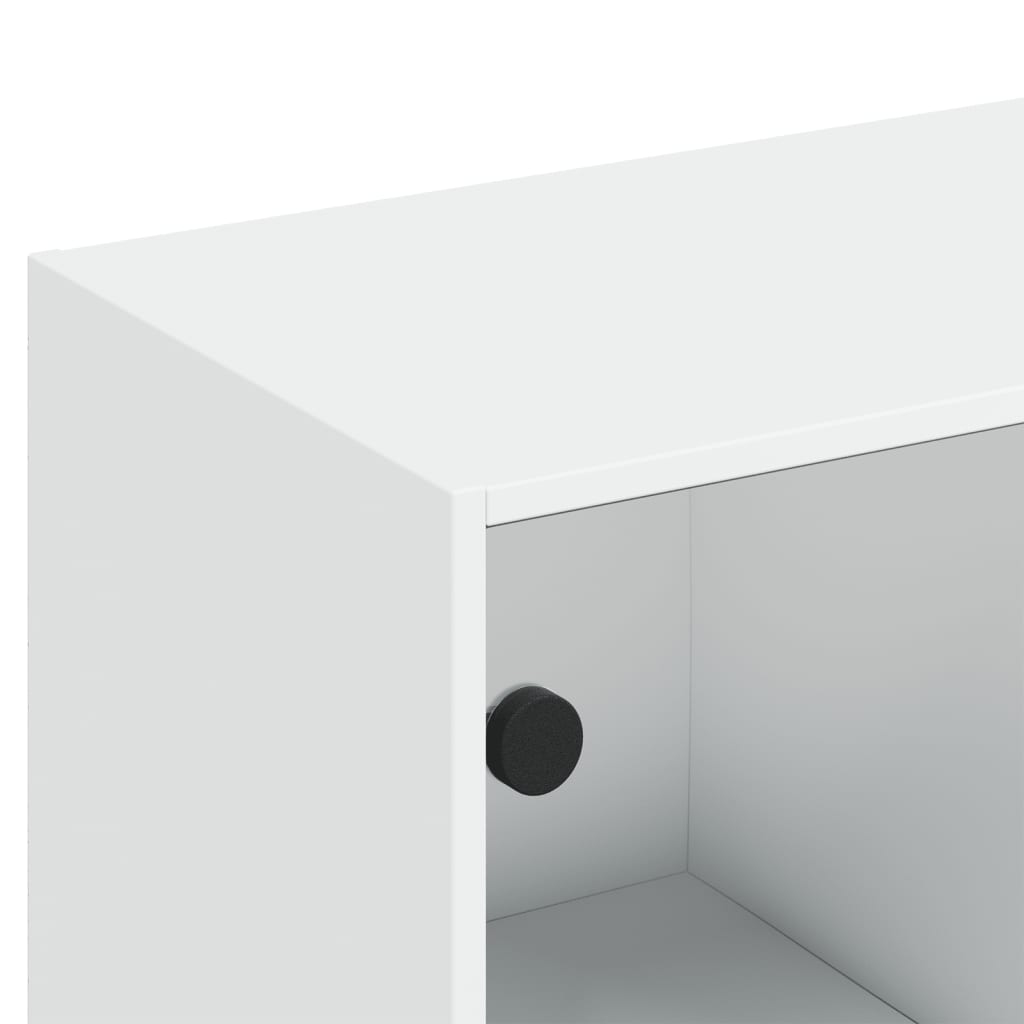 vidaXL Knygų spinta su durelėmis, balta, 136x37x142cm, mediena