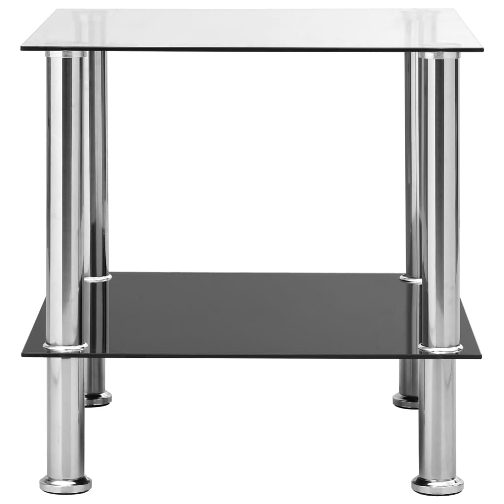 vidaXL Šoninis staliukas, skaidrus, 45x50x45cm, grūdintas stiklas
