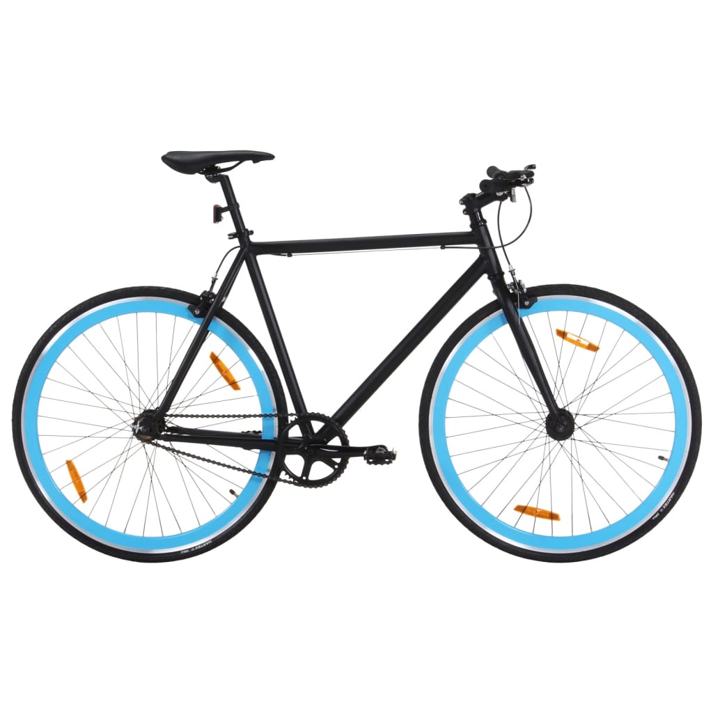 vidaXL Fiksuotos pavaros dviratis, juodas ir mėlynas, 700c, 51cm