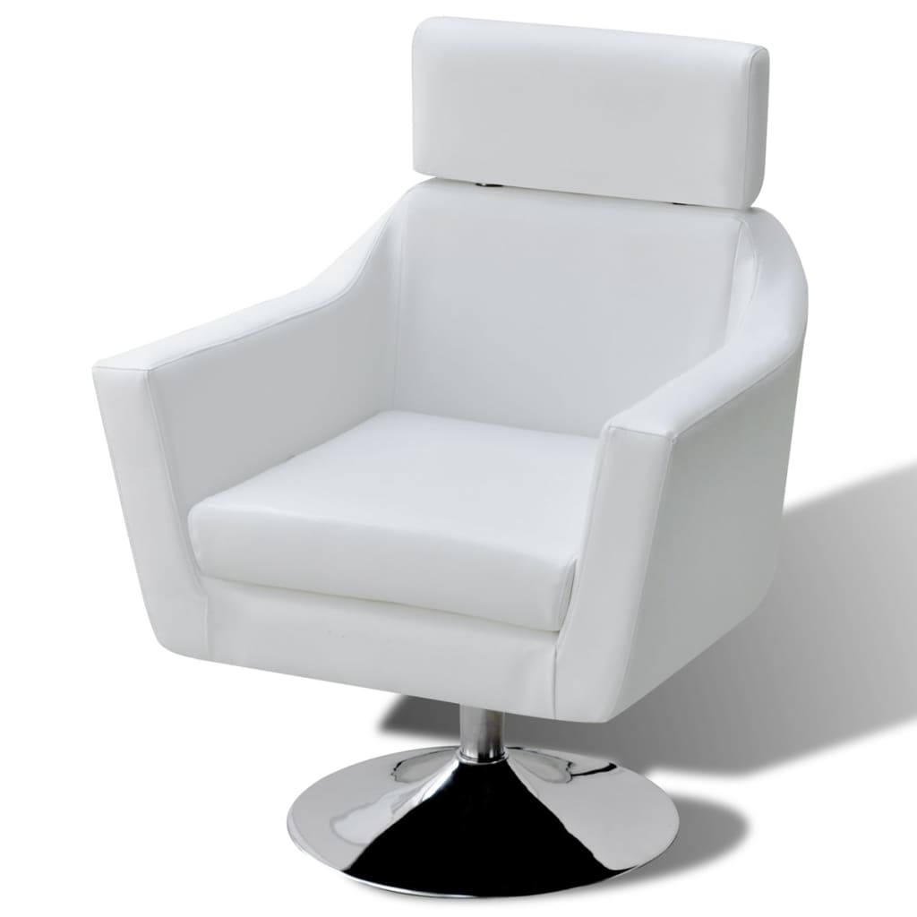 vidaXL Televizoriaus krėslas, baltas, dirbtinė oda