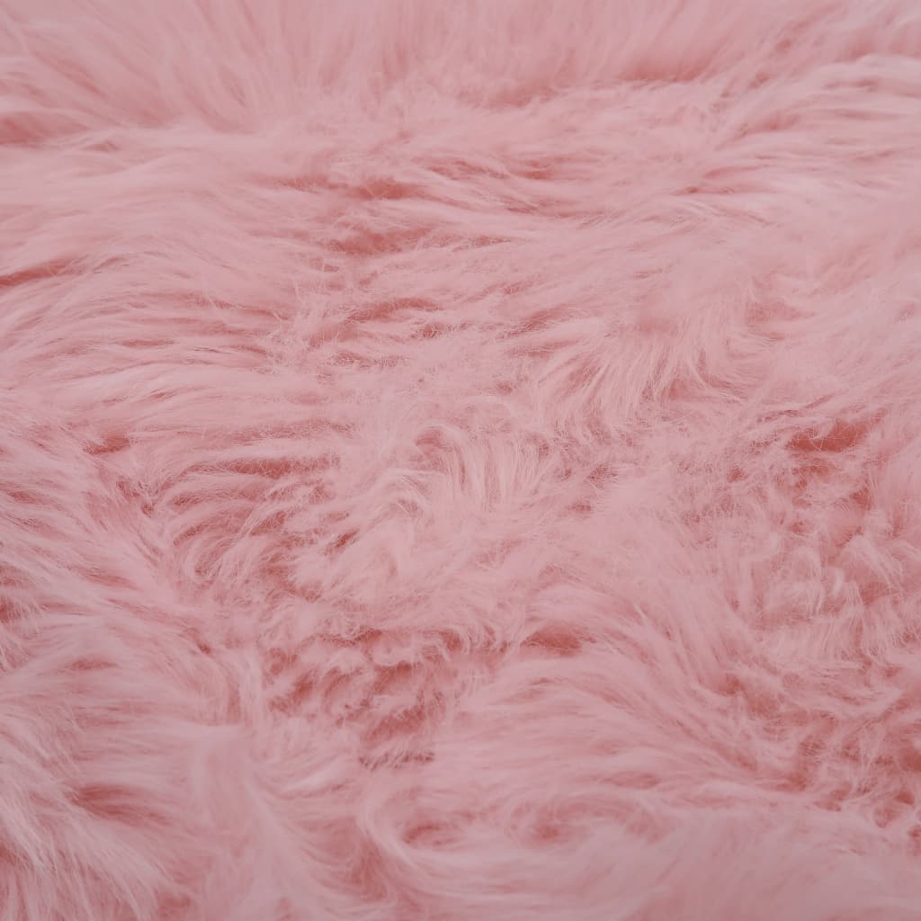 vidaXL Kilimėlis, rožinės spalvos, 60x90 cm, dirbtinis avies kailis