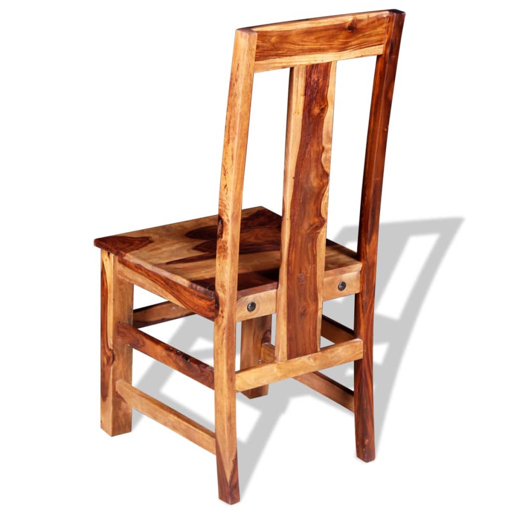 vidaXL Valgomojo kėdės, 2 vnt., rausvosios dalbergijos mediena
