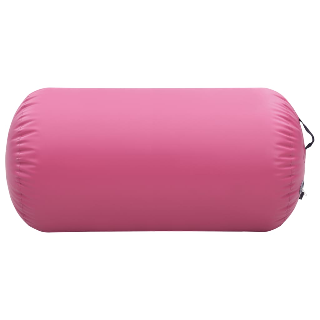 vidaXL Gimnastikos ritinys su pompa, rožinis, 120x75cm, PVC