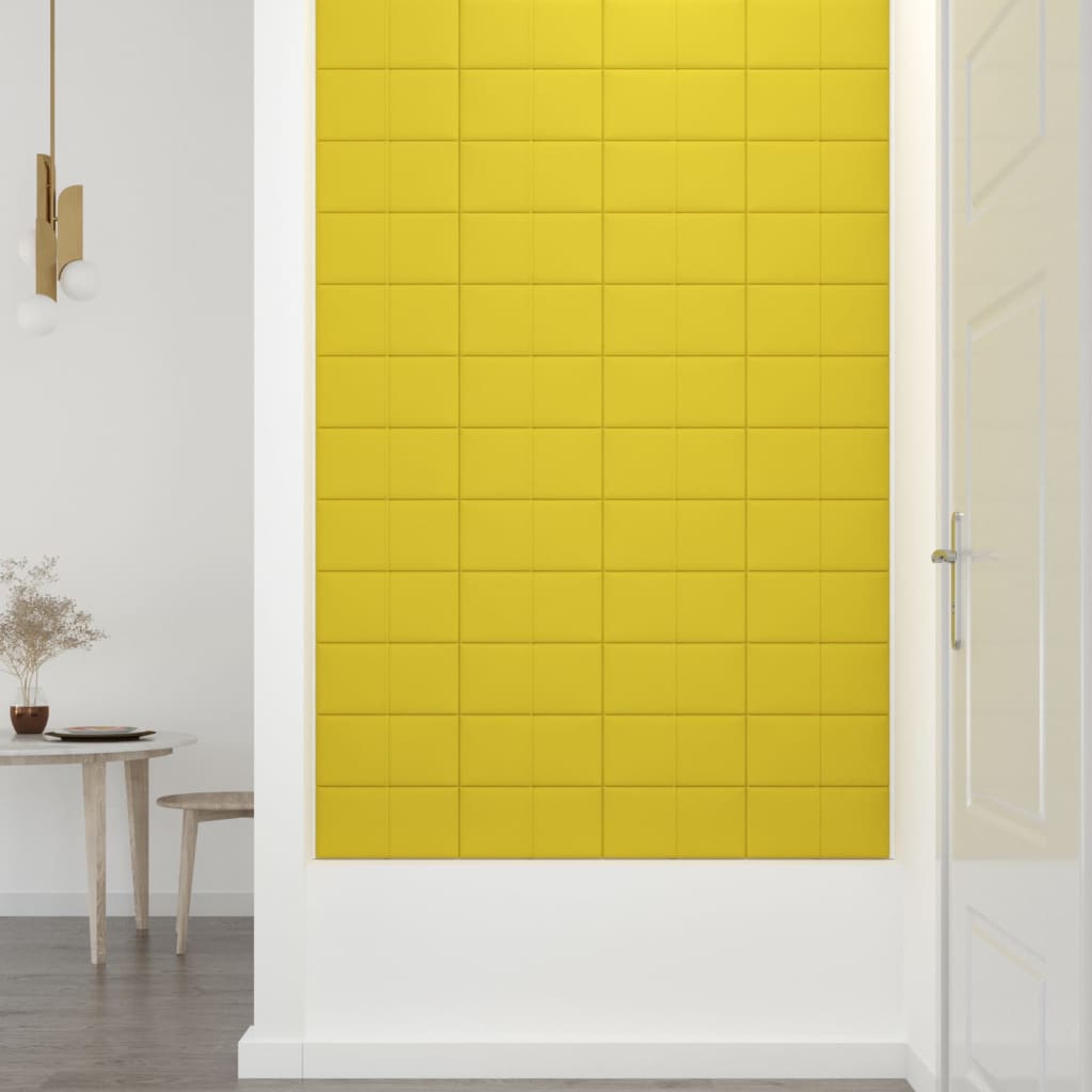 vidaXL Sienų plokštės, 12vnt., šviesiai geltonos, 30x15 cm 0,54m²