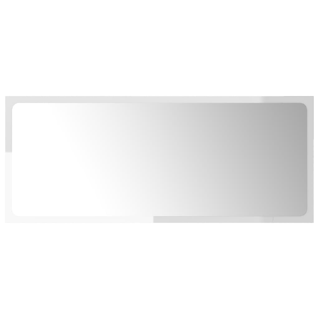vidaXL Vonios kambario veidrodis, baltas, 90x1,5x37cm, MDP, blizgus