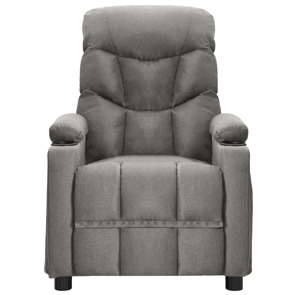 vidaXL Masažinis krėslas, šviesiai pilkos spalvos, audinys