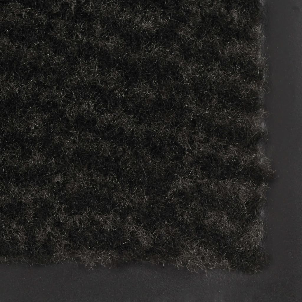vidaXL Durų kilimėlis, kvadratinis, dygsniuotas, 90x150 cm, juodas