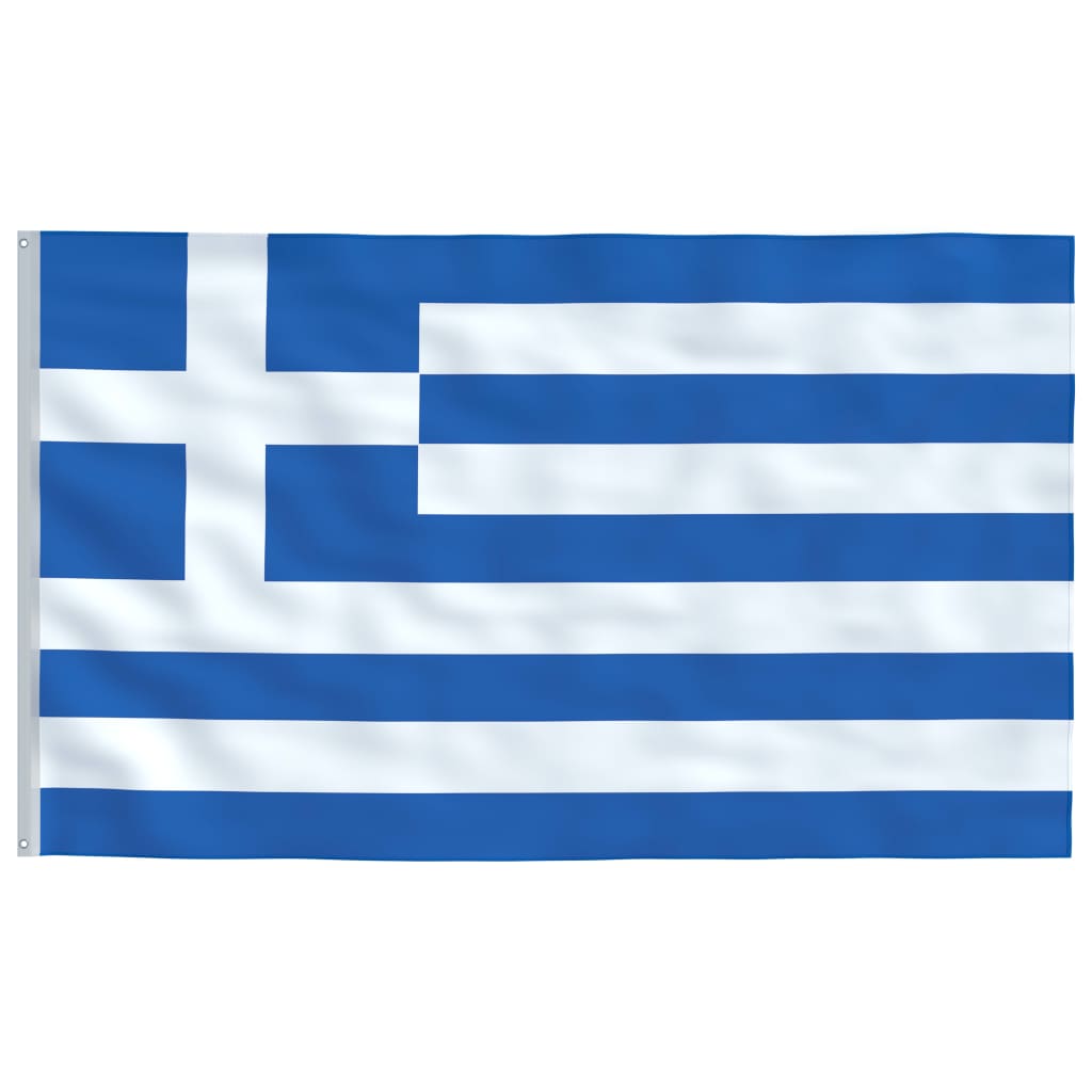 vidaXL Graikijos vėliava su stiebu, aliuminis, 4m