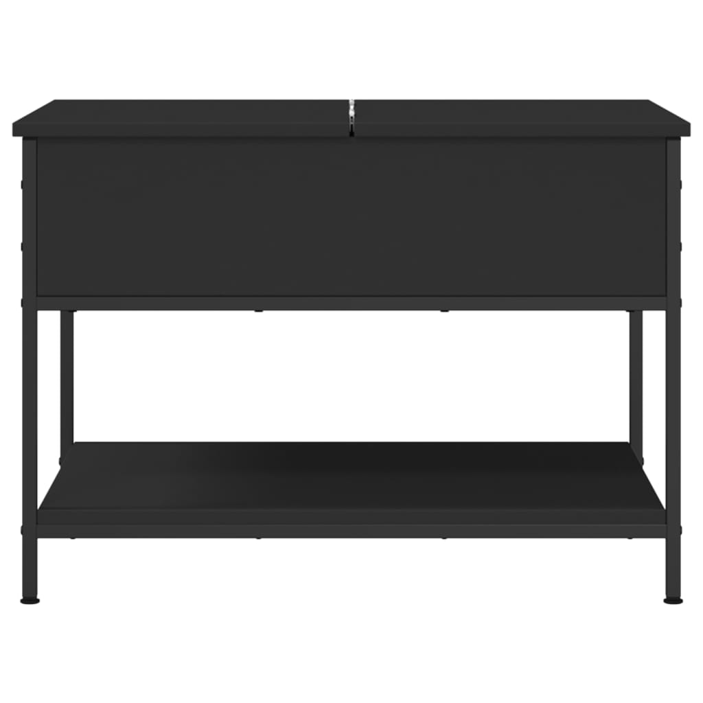 vidaXL Kavos staliukas, juodas, 70x50x50cm, apdirbta mediena/metalas