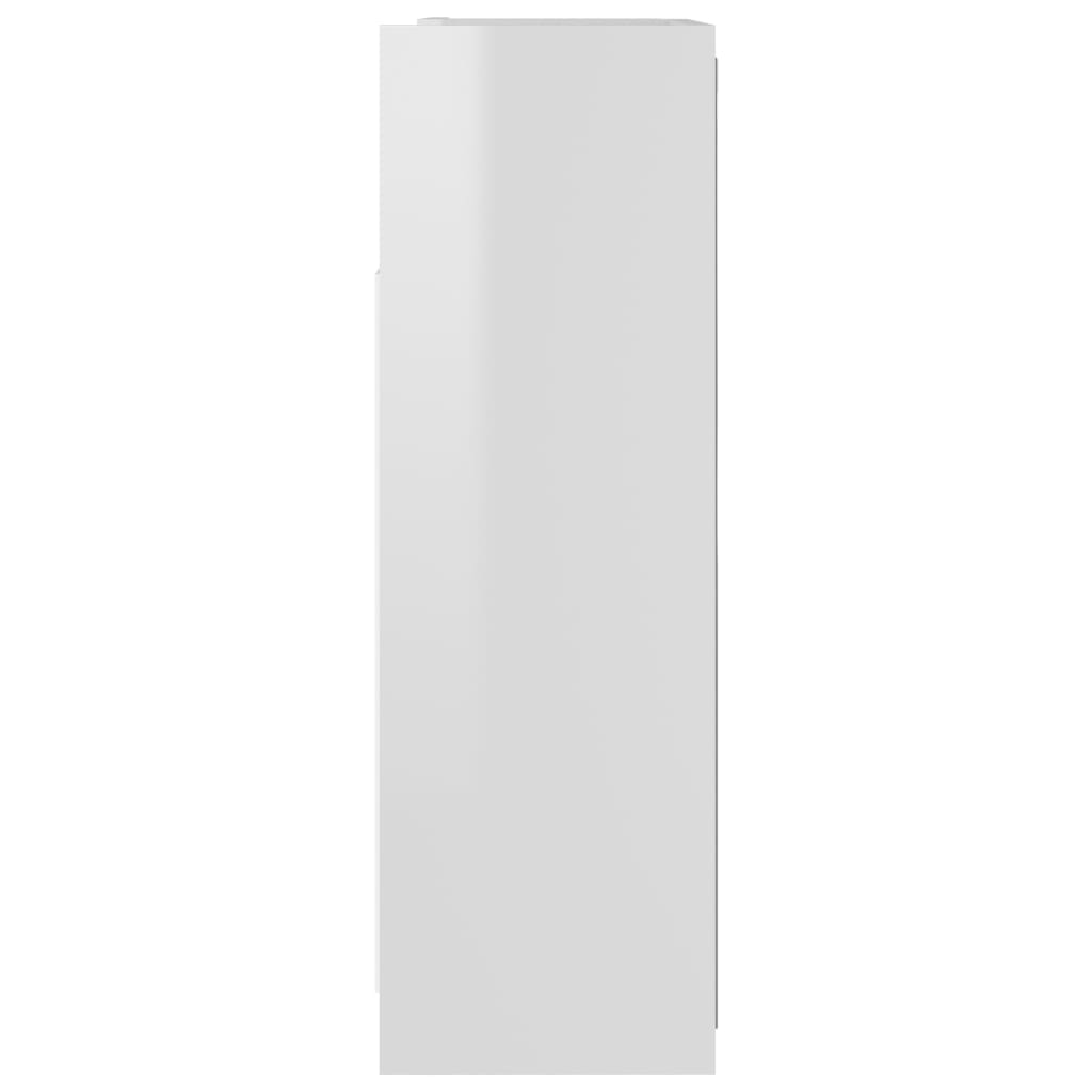 vidaXL Veidrodinė vonios spintelė, balta, 62,5x20,5x64cm, MDP, blizgi