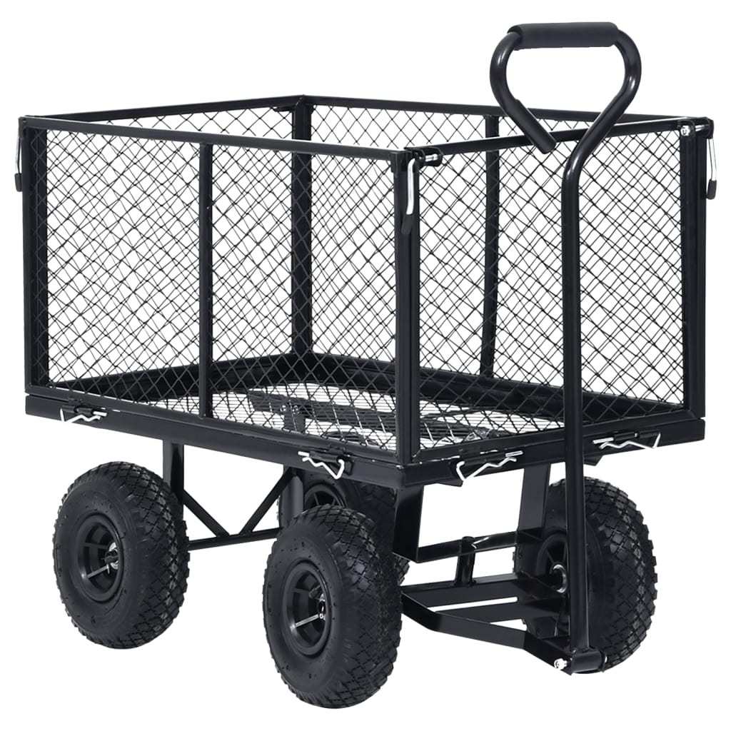 vidaXL Rankinis sodo vežimėlis, juodos spalvos, 350kg