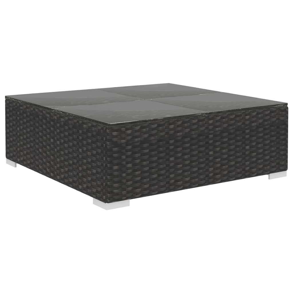 vidaXL Sodo baldų komplektas su pagalvėlėmis, 5d., juodas, poliruotas