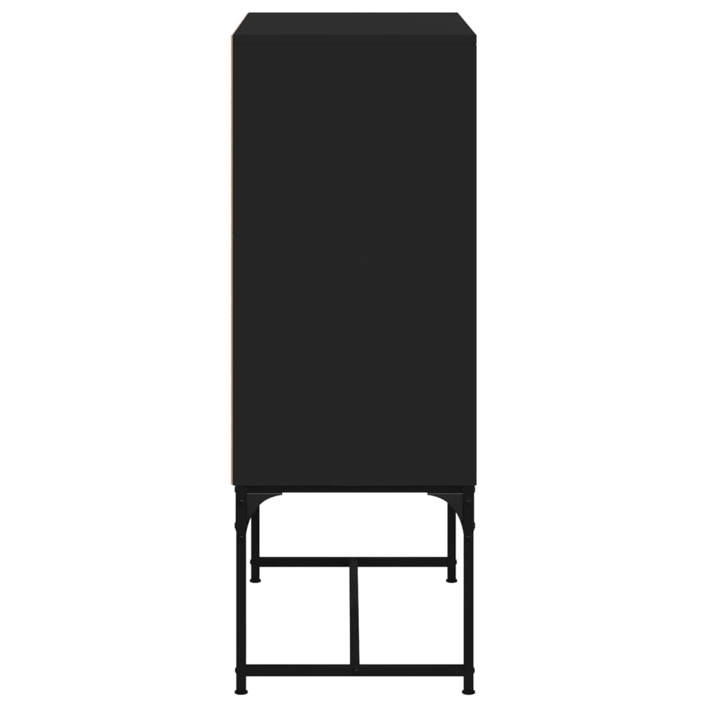vidaXL Šoninė spintelė su stiklinėmis durelėmis, juoda, 69x37x100cm