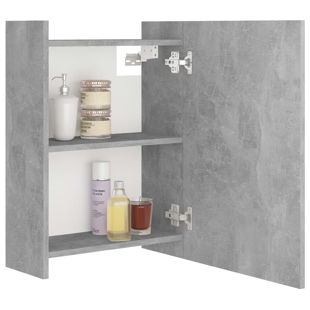 vidaXL Veidrodinė vonios spintelė, betono pilka, 62,5x20,5x64cm, MDP