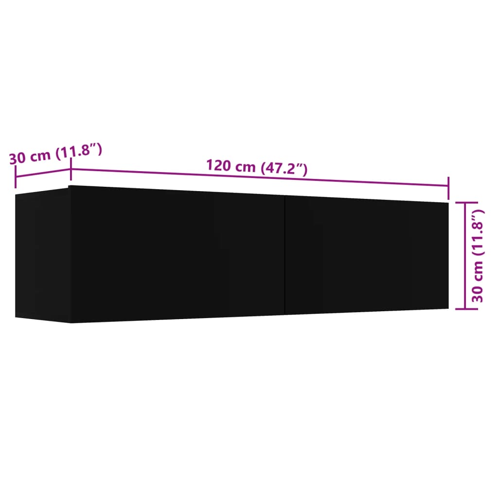 vidaXL Televizoriaus spintelė, juodos spalvos, 120x30x30cm, MDP