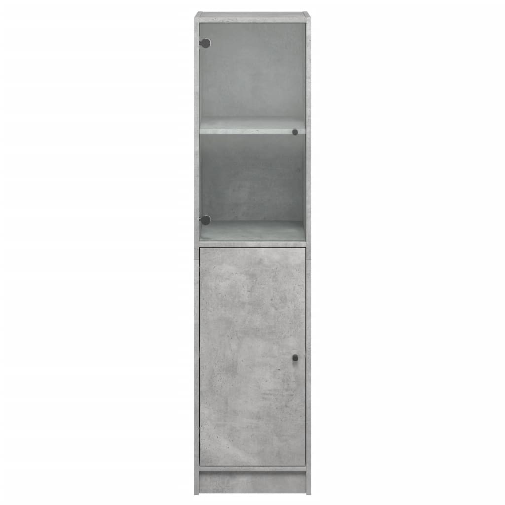 vidaXL Komoda su stiklinėmis durelėmis, betono pilka, 35x37x142cm