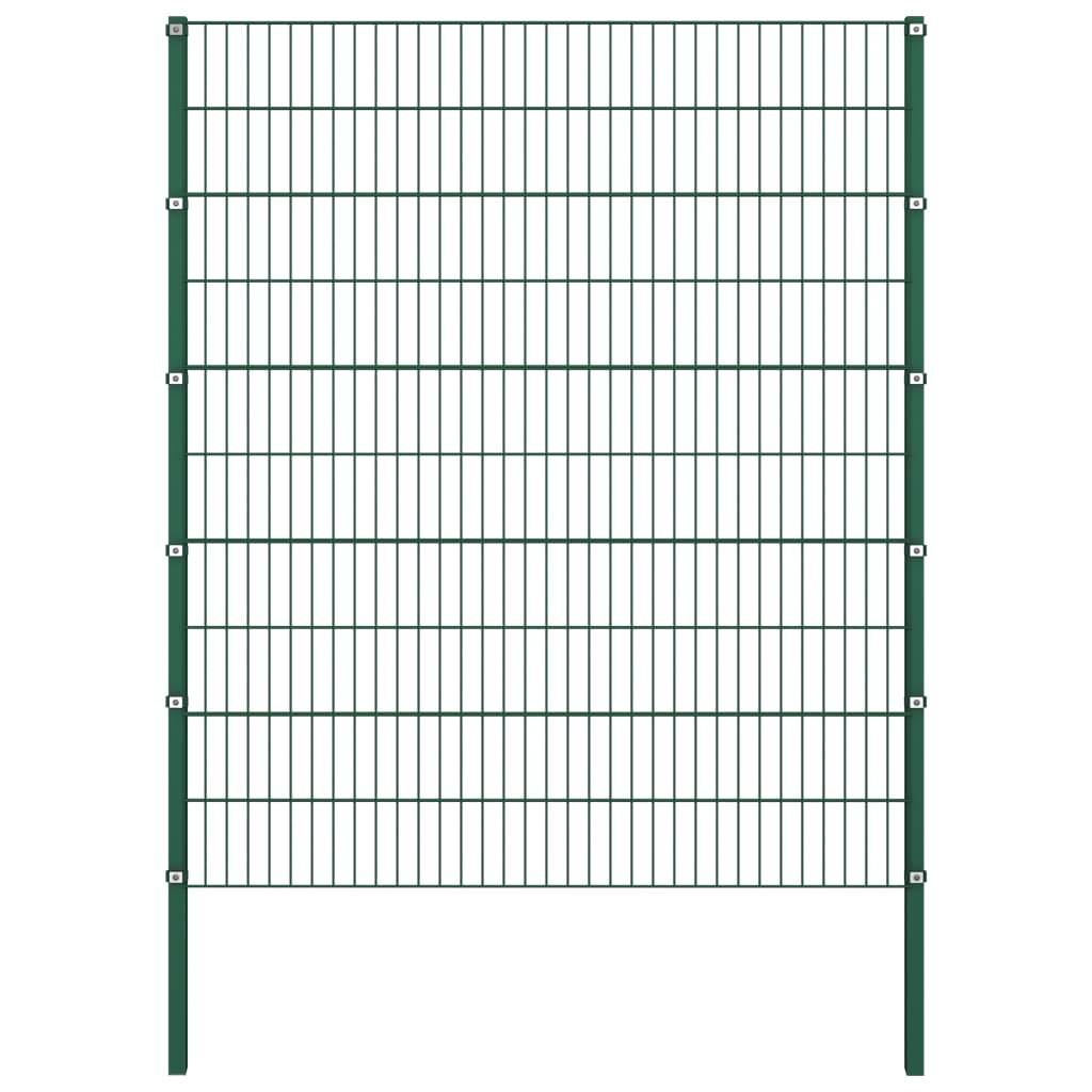 vidaXL Tvoros segmentai su stulpais, žalios sp., 5,1x2m, geležis