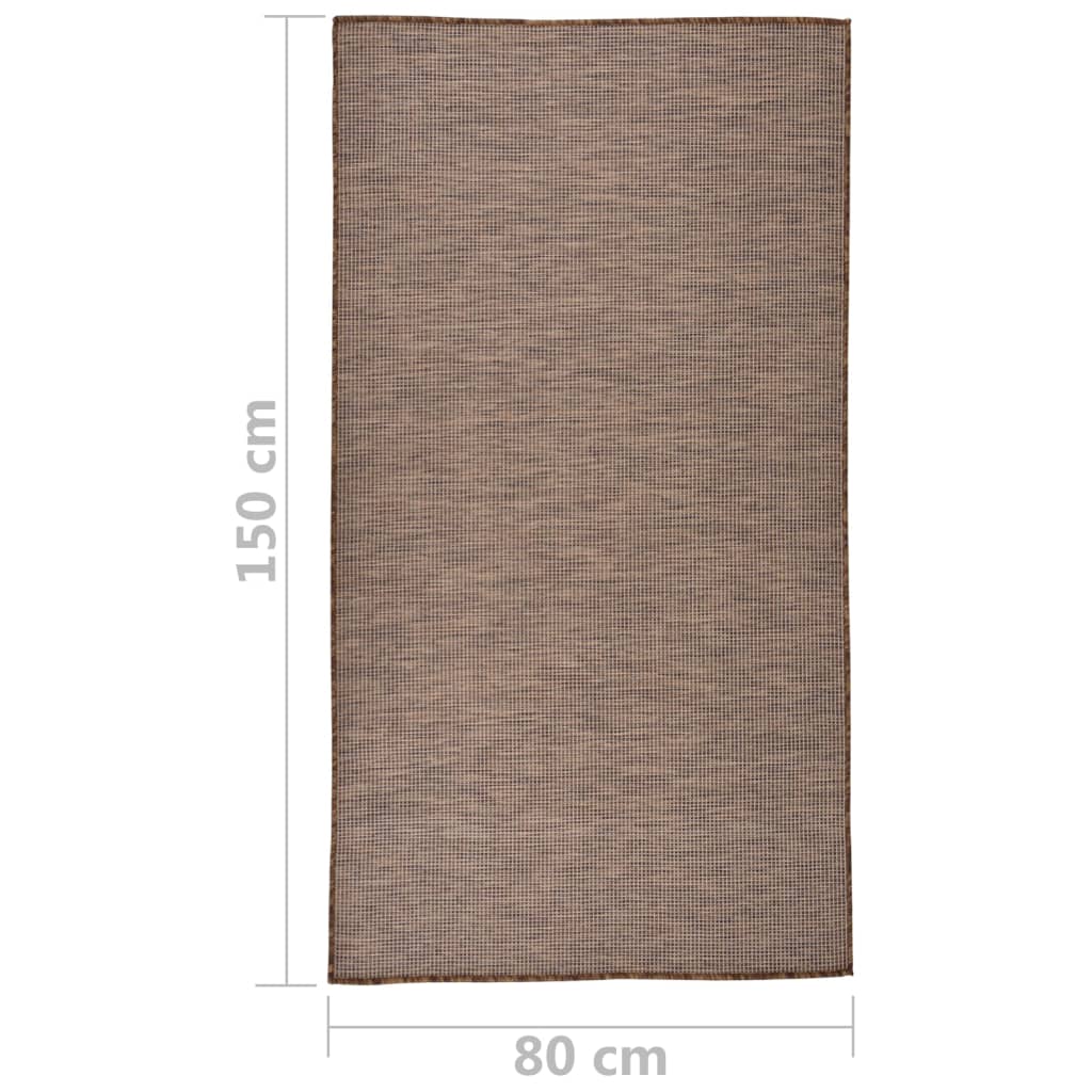 vidaXL Lauko kilimėlis, rudos spalvos, 80x150cm, plokščio pynimo