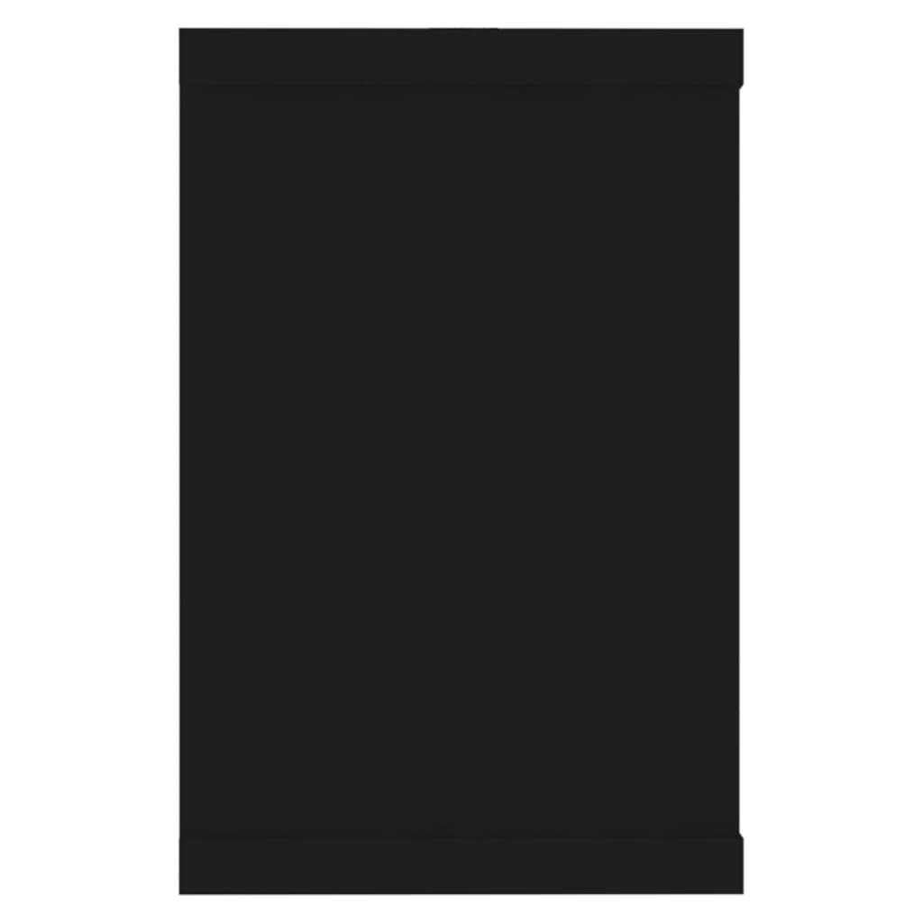 vidaXL Sieninės lentynos, 2vnt., juodos, 60x15x23cm, MDP, kubo formos